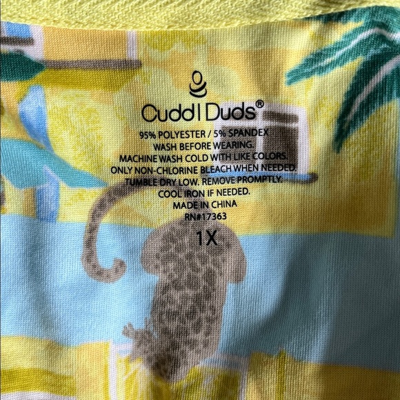 🆕 Cuddl Duds 2-Piece Sleeveless Pajama Top & Wide Leg Pajama Pants Set Size 1X - Picture 4 of 8